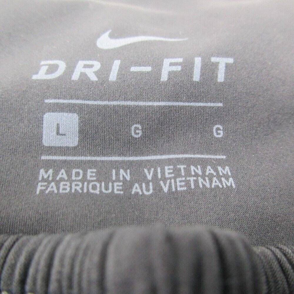 Nike Track‎ Pants Womens Large Black Dri Fit Straight Leg Waist Belted Logo - Picture 6 of 10